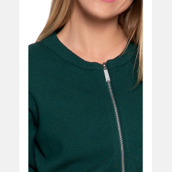 ZIELONY sweter damski na zamek BOMBERKA MORAJ